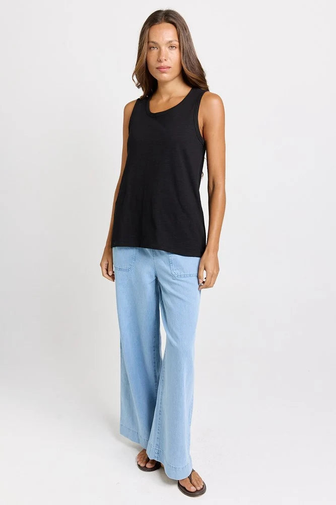 BETTY BASICS Rory Slub Tank - Black