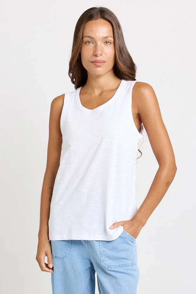BETTY BASICS Rory Slub Tank - White
