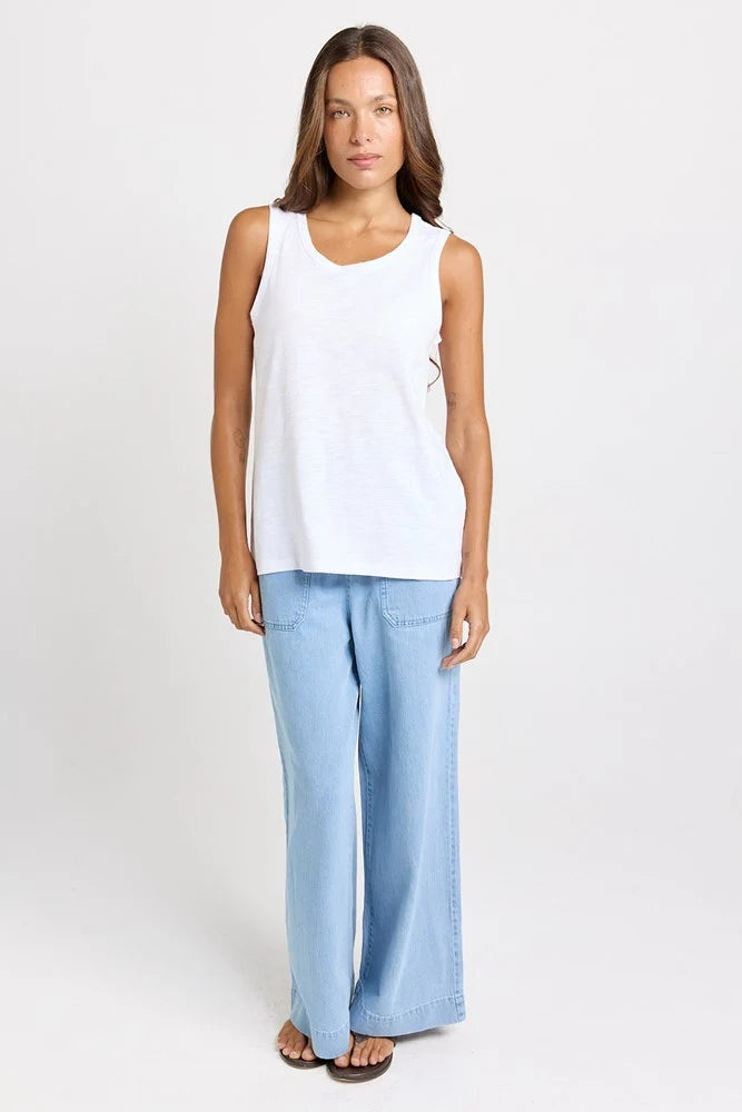 BETTY BASICS Rory Slub Tank - White