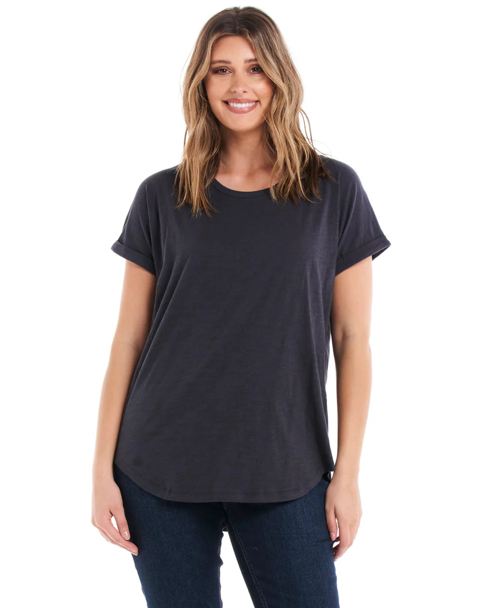 BETTY BASICS HAILEY SHORT SLEEVE TEE - PETROL