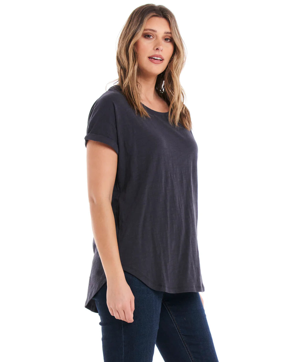 BETTY BASICS HAILEY SHORT SLEEVE TEE - PETROL