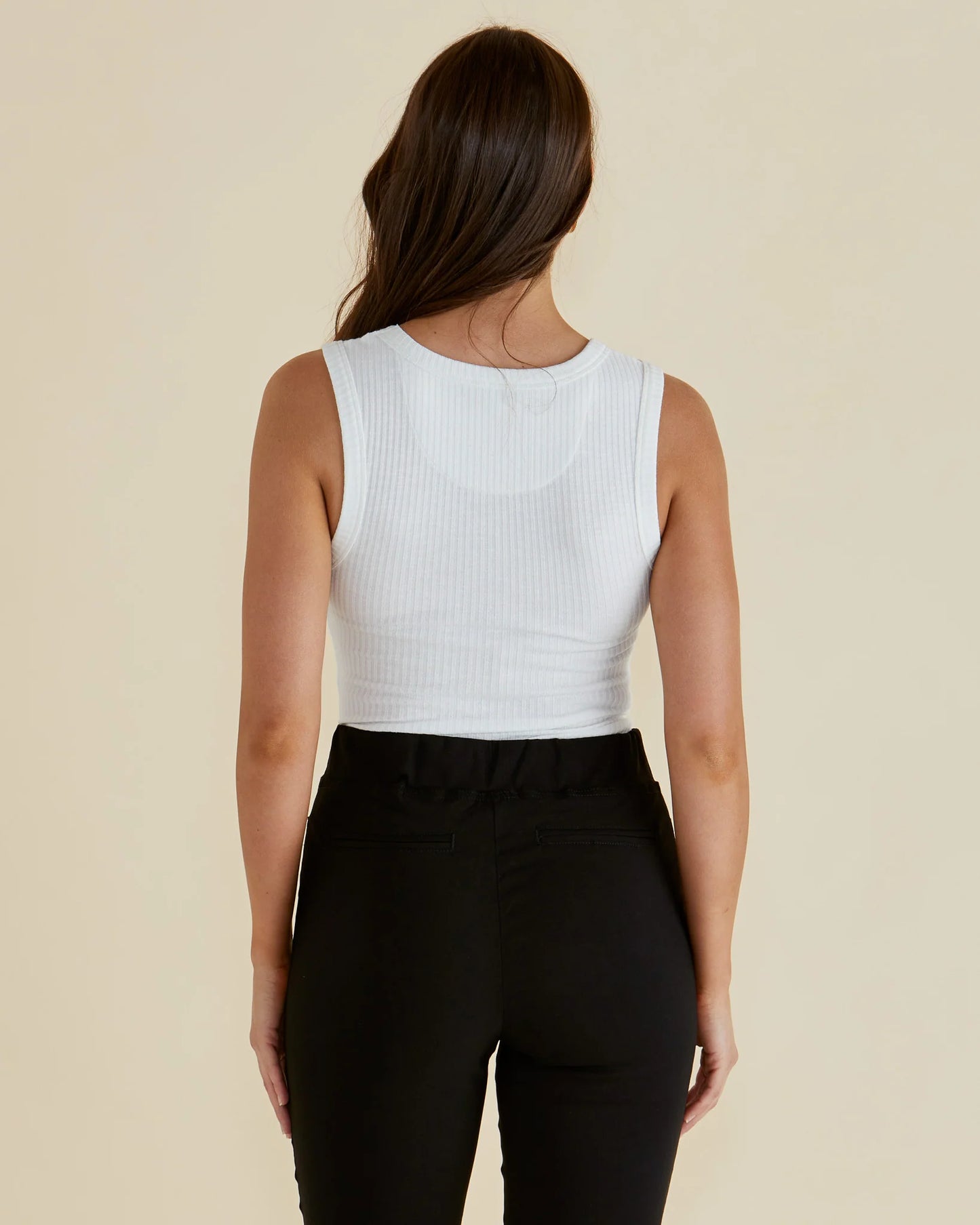 BETTY BASICS Frances Rib Tank - White