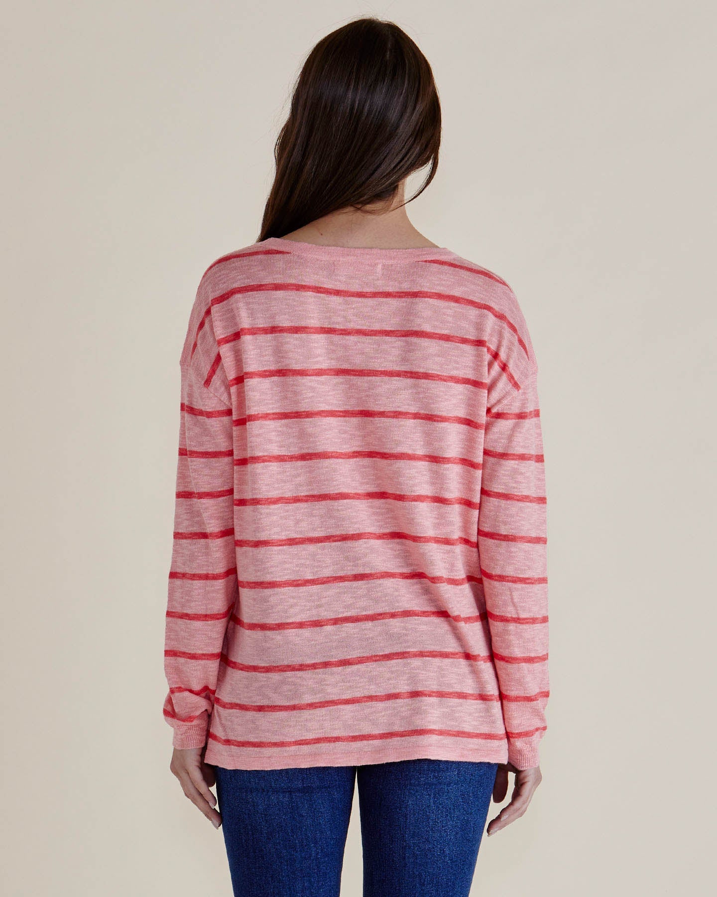 BETTY BASICS Natasha Knit Top - Pink Stripe