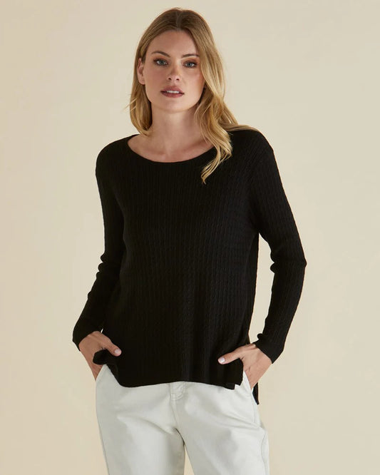 BETTY BASICS Cable Mini Jumper - Black