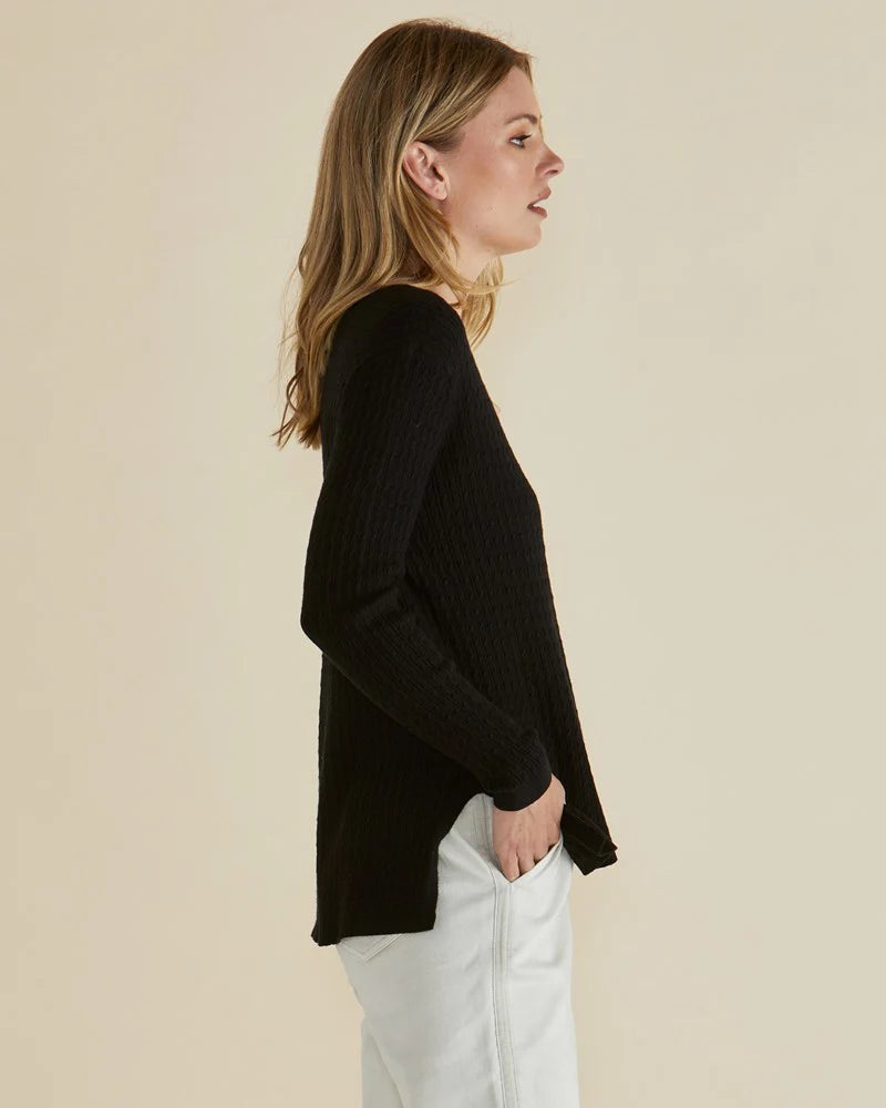BETTY BASICS Cable Mini Jumper - Black