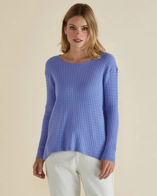 BETTY BASICS Cable Mini Jumper - Powder Blue