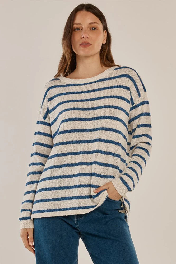 BETTY BASICS Bradford Knit Top - Nautical Stripe