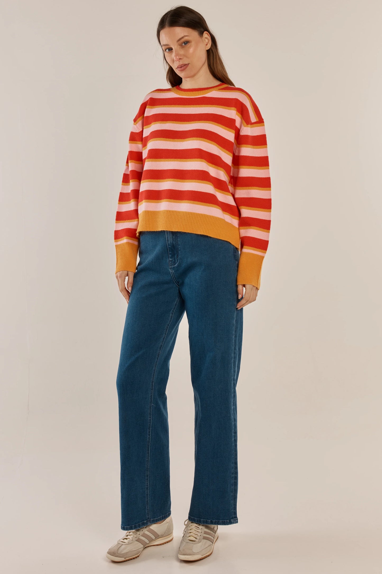 BETTY BASICS Leonie Knit Sweater - Red/Pink Stripe