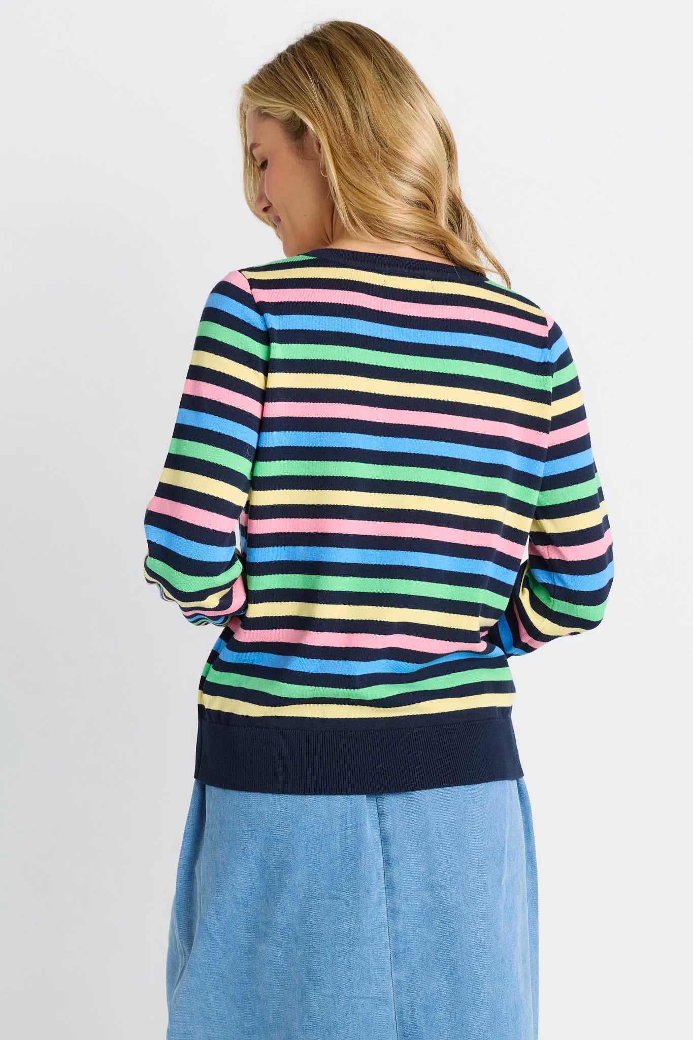 BETTY BASICS Indie Knit Sweater - Rainbow Stripe