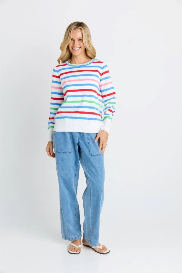 BETTY BASICS Indie Knit Sweater - Sorbet Stripe