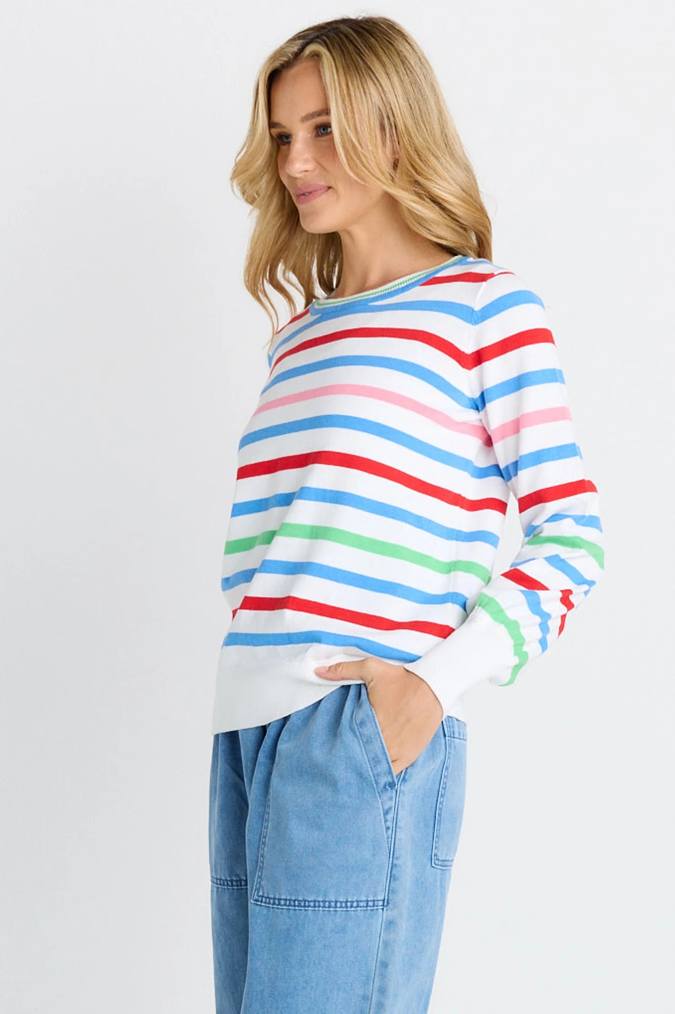 BETTY BASICS Indie Knit Sweater - Sorbet Stripe