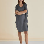 BETTY BASICS Maui Dress - Charcoal Stripe