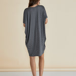 BETTY BASICS Maui Dress - Charcoal Stripe