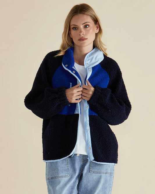 BETTY BASICS  Franklin Fleecy Jacket - Blue