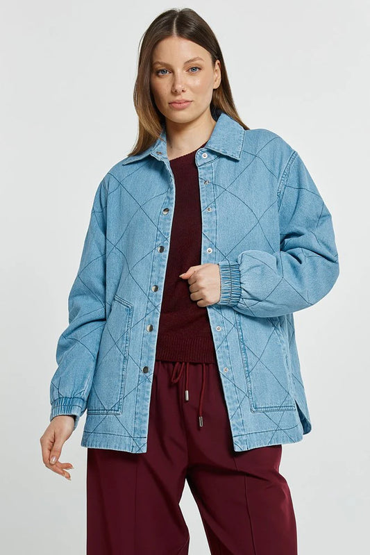 BETTY BASICS Quest Quilted Jacket - Blue Wash