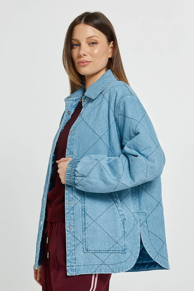BETTY BASICS Quest Quilted Jacket - Blue Wash