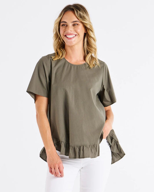 BETTY BASICS Candice Blouse - Olive