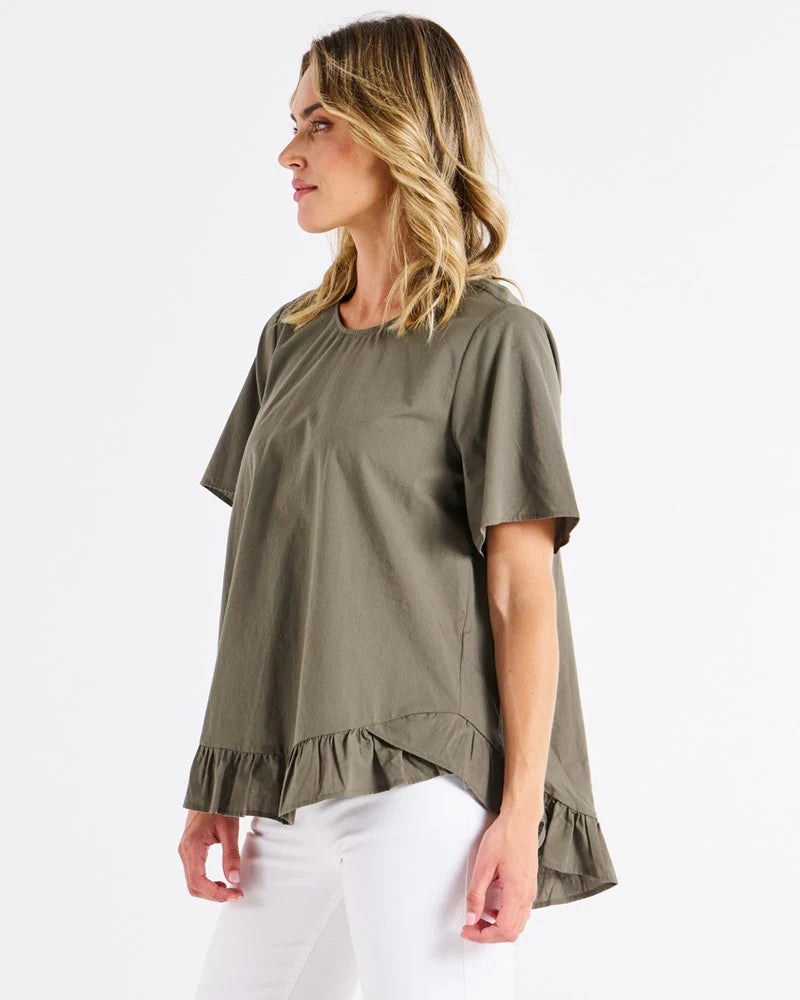 BETTY BASICS Candice Blouse - Olive