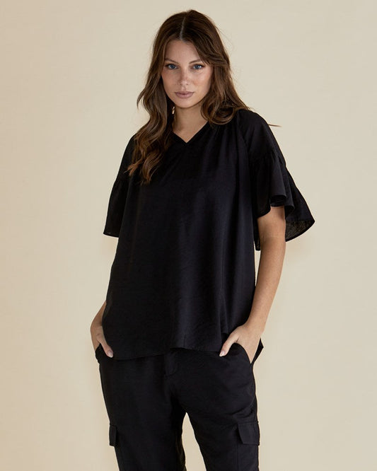 BETTY BASICS Vivienne Blouse - Black