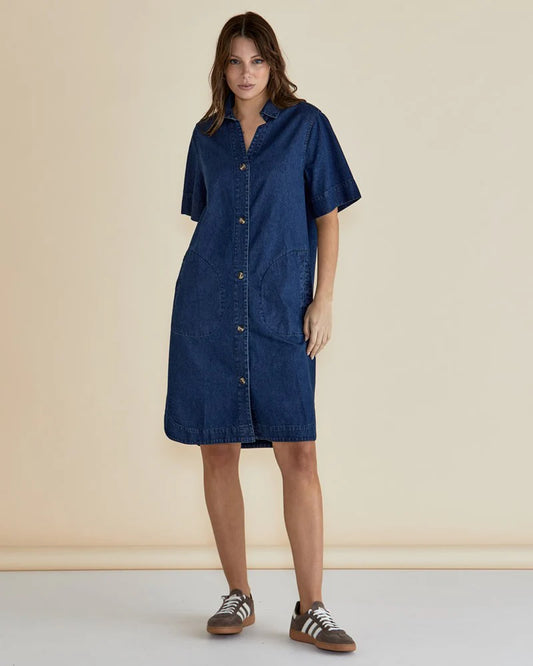 BETTY BASICS Dawson Demin Dress - Vintage Wash