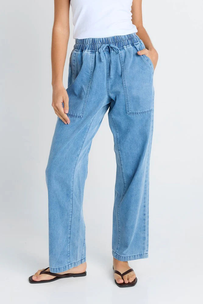 BETTY BASICS Quinn Cotton Jogger - Blue Medium