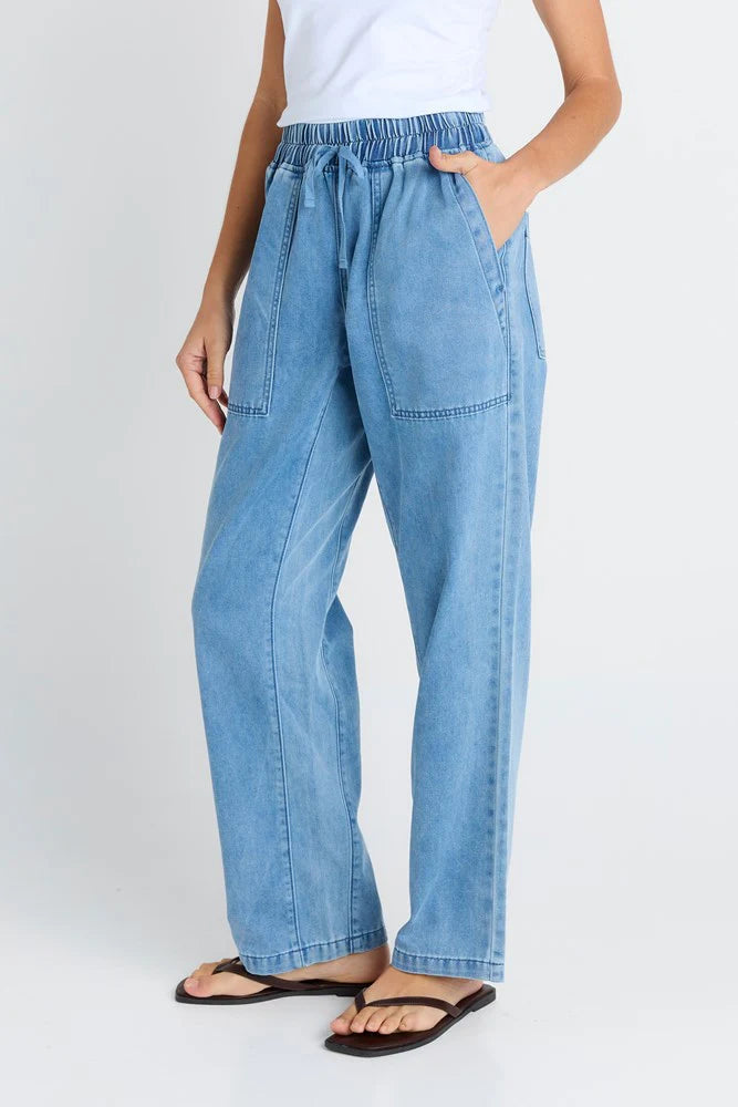 BETTY BASICS Quinn Cotton Jogger - Blue Medium