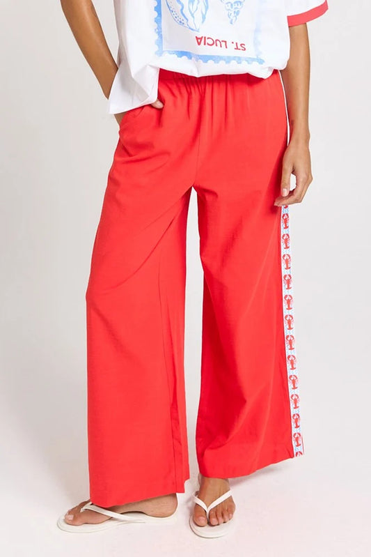 BETTY BASICS Sable Wide Leg Pant - Red