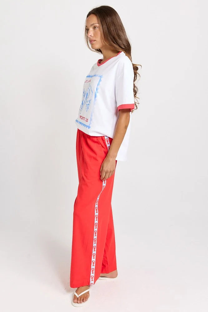 BETTY BASICS Sable Wide Leg Pant - Red
