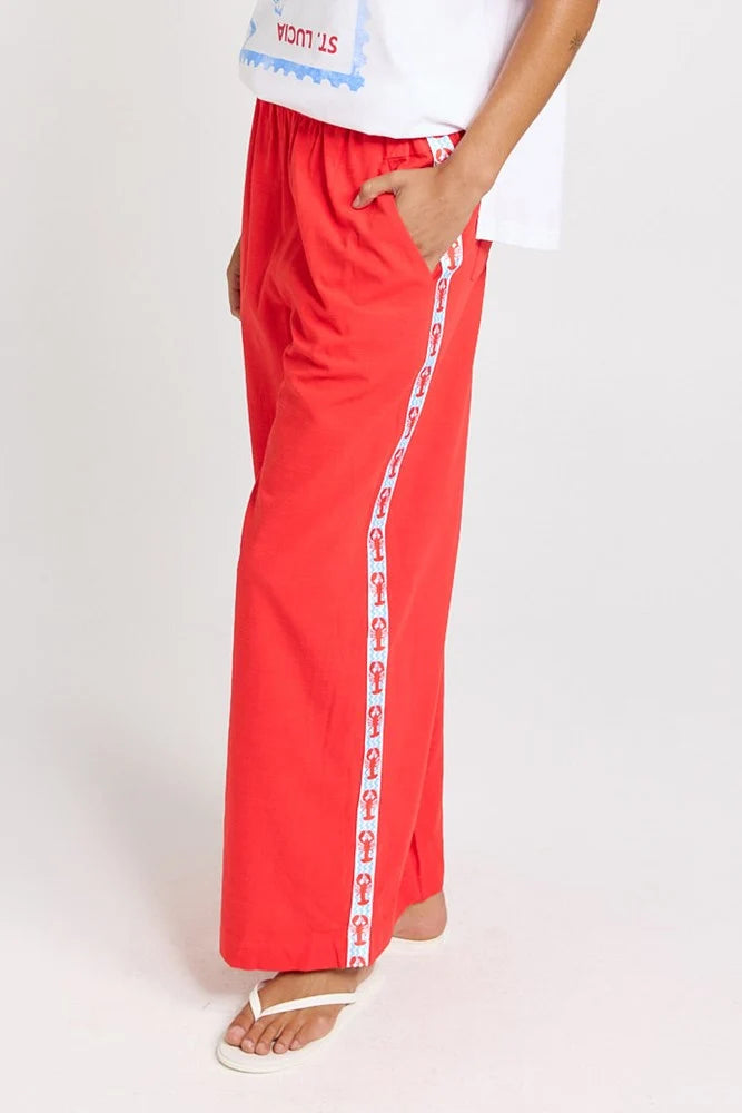 BETTY BASICS Sable Wide Leg Pant - Red