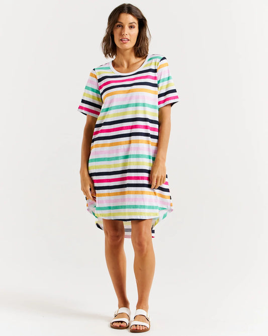 BETTY BASICS Nyree Dress - Rainbow Stripe