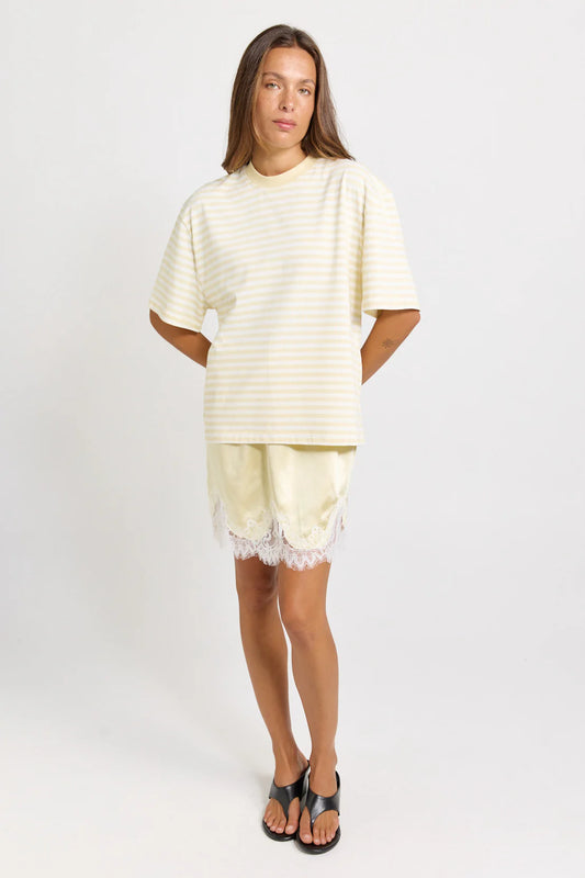 SASS Jazel Slouch Tee - Lemon/White
