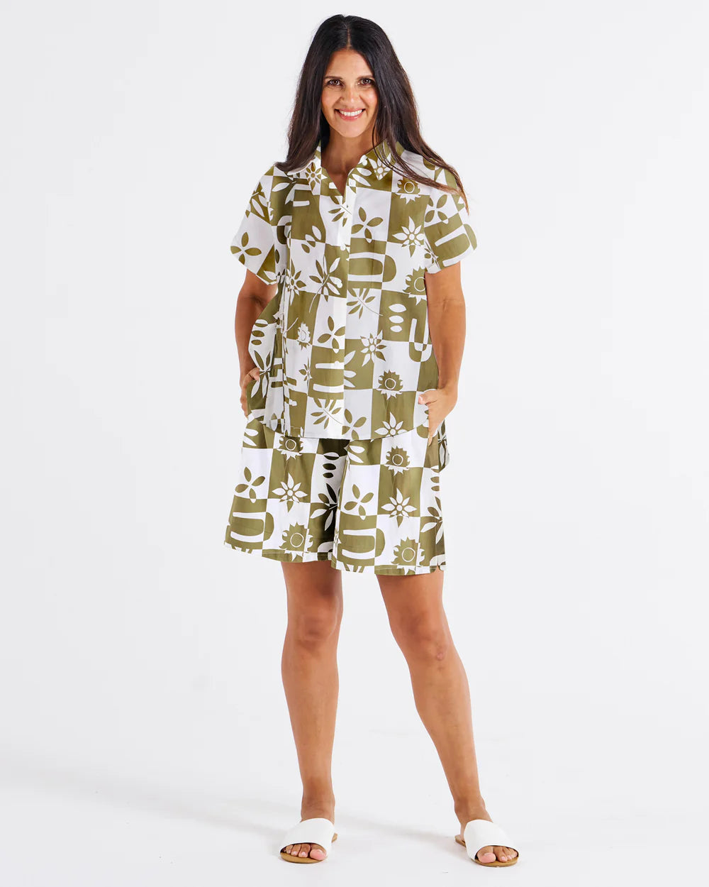 BETTY BASICS Mara Short Sleeve Shirt - Geo Floral