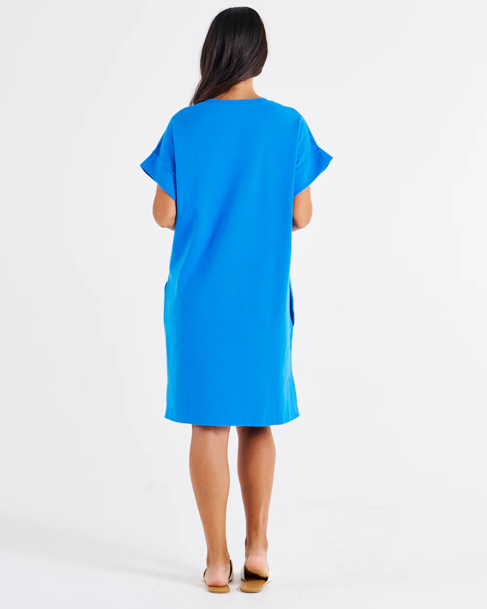 BETTY BASICS  Elise V-Neck Rib Dress - Powder Blue