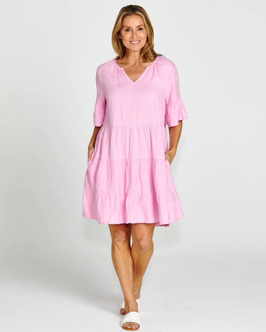 BETTY BASICS Sally Summer Dress - Prism Pink