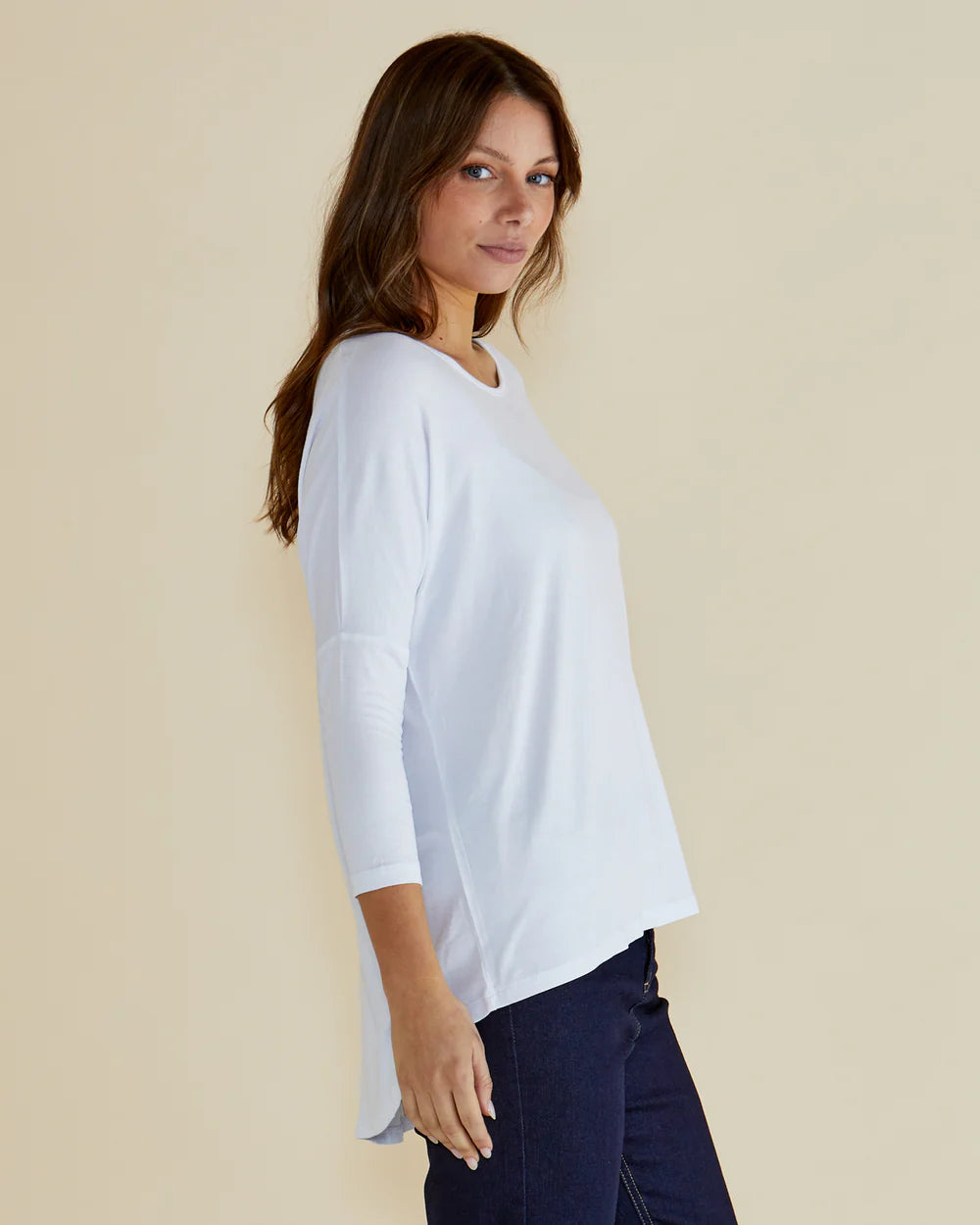 BETTY BASICS Milan 3/4 Sleeve Top - White