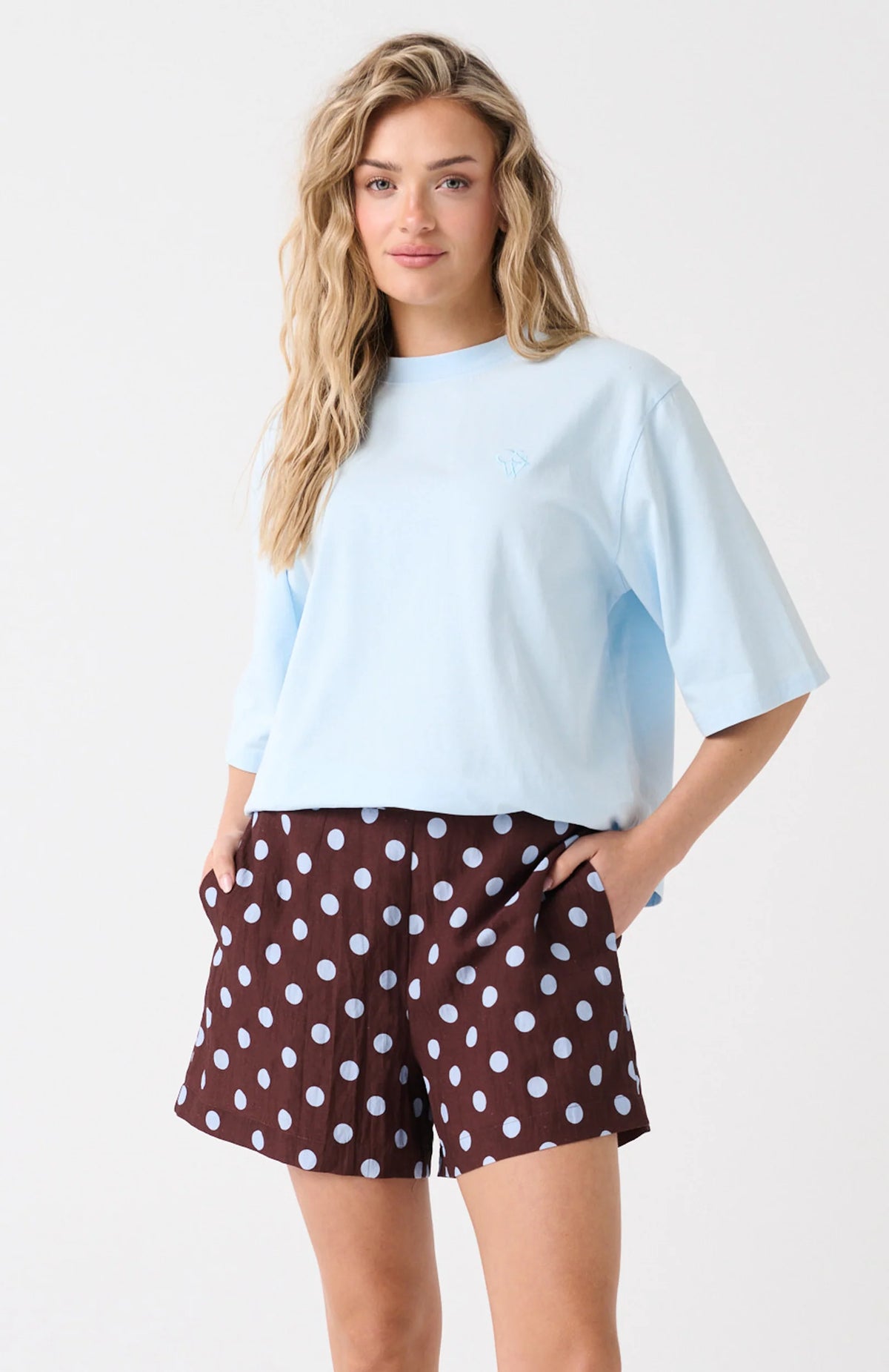 CARTEL & WILLOW  Hallie Tee - Ice Blue