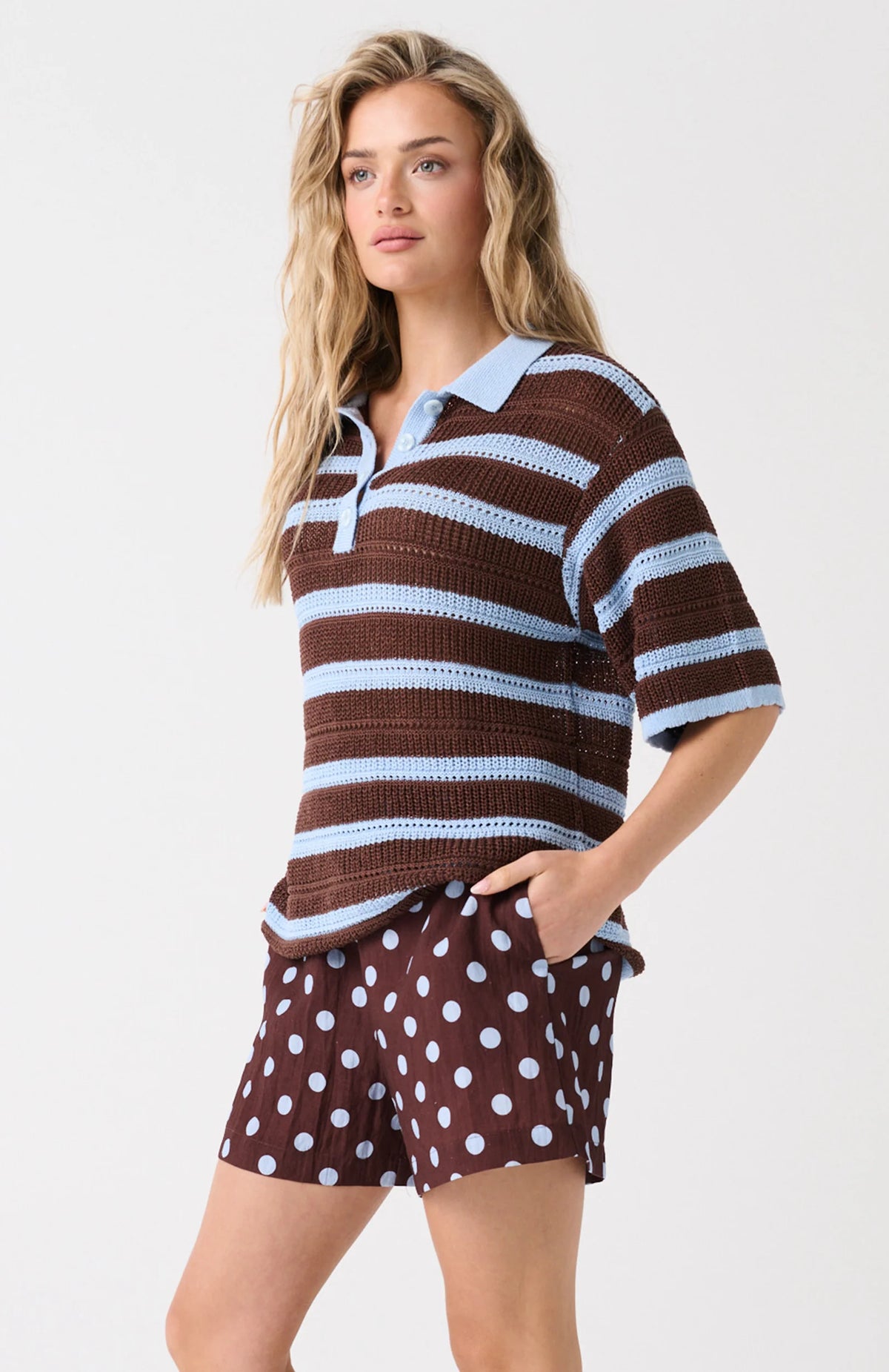 CARTEL & WILLOW Odin Knit - Chocolate Stripe