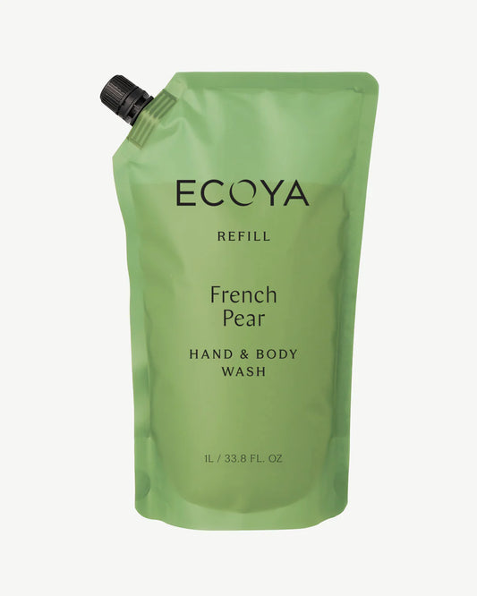 ECOYA French Pear Hand & Body Wash Refill 1Ltr