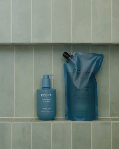 ECOYA Sandalwood & Amber Hand & Body Wash 450ml