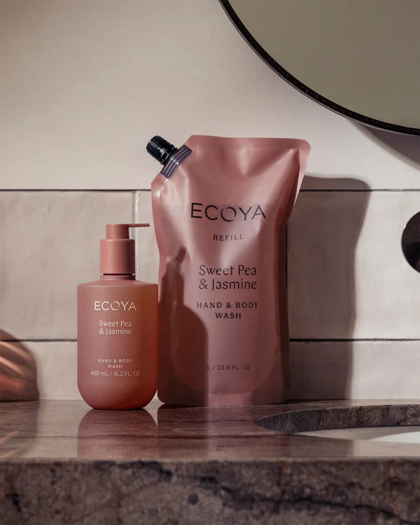 ECOYA Sweet Pea & Jasmine Hand & Body Wash 450ml