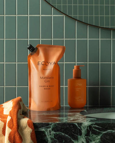 ECOYA Mandarin & Gin Hand & Body Wash Refill 1Ltr