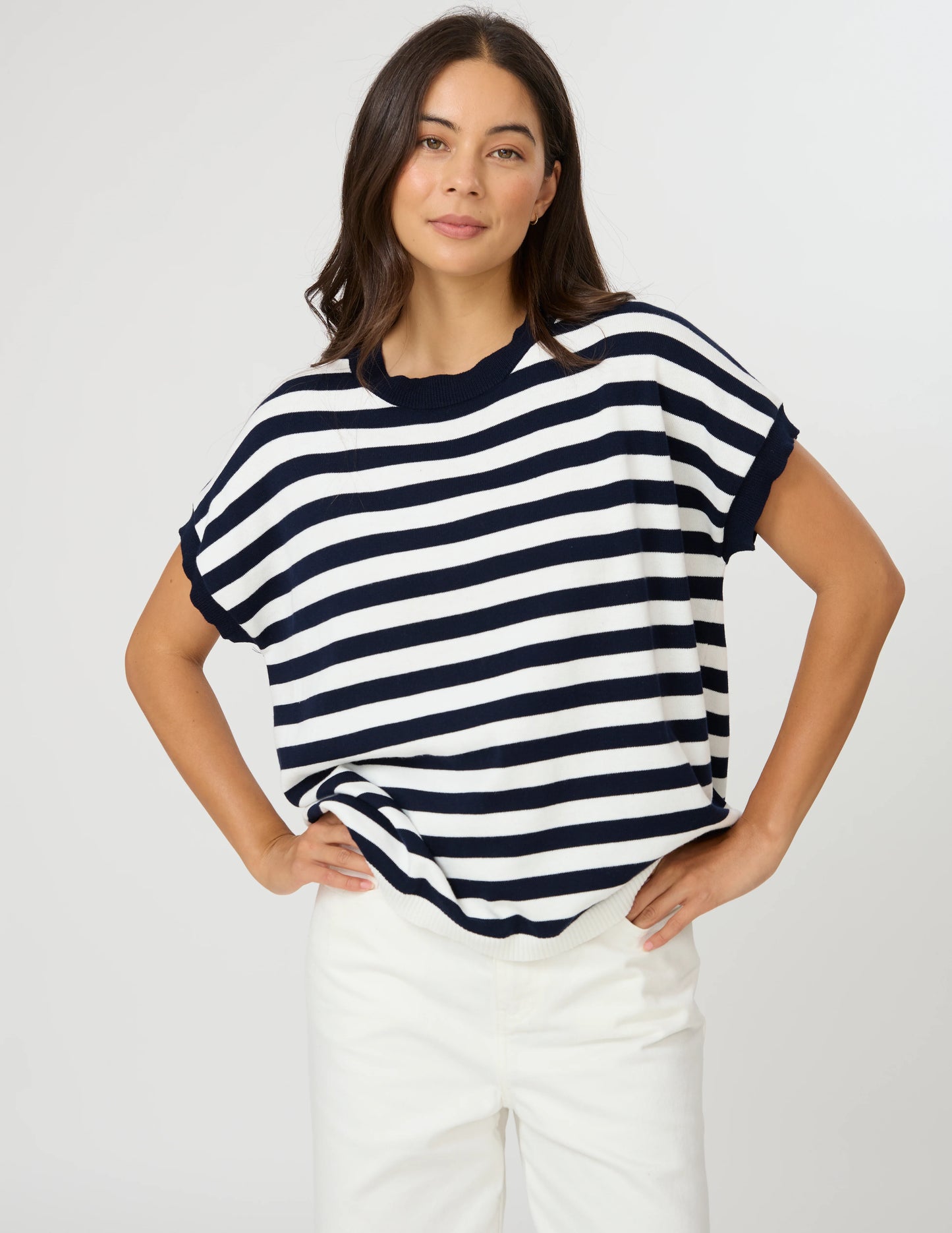 STELLA & GEMMA Gwen Tee - Milk/Midnight Stripe