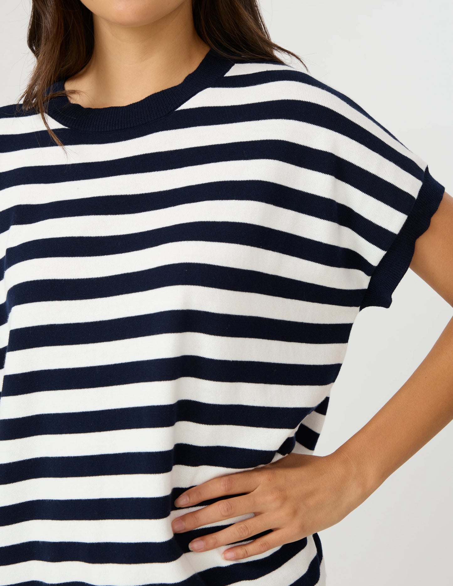 STELLA & GEMMA Gwen Tee - Milk/Midnight Stripe