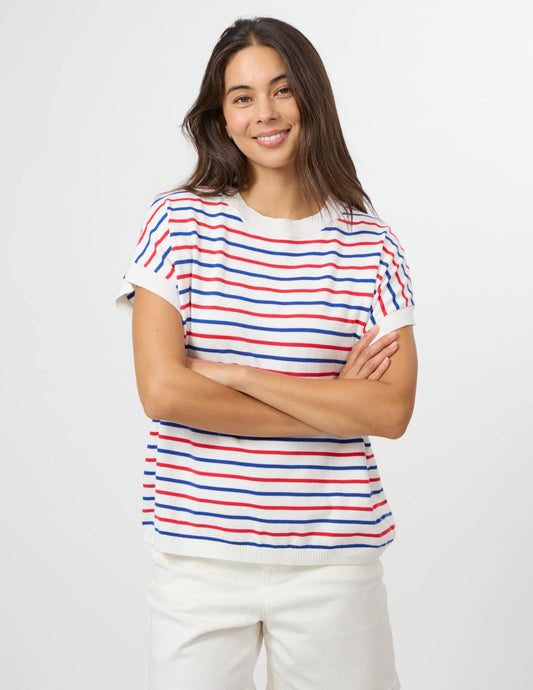 STELLA & GEMMA Gwen Tee - Milk/Red/Cobalt