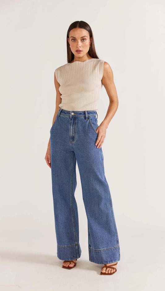 STAPLE THE LABEL Eva Denim Jeans  - Mid Blue