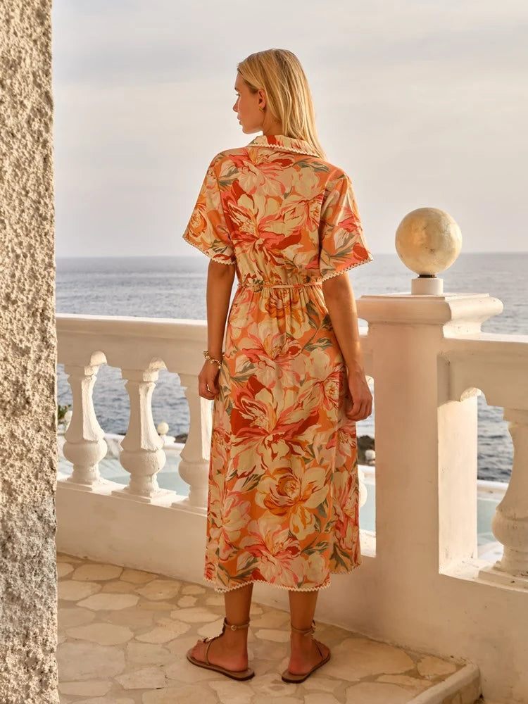 FATE + BECKER Elodie Midi Shirt Dress - Petal