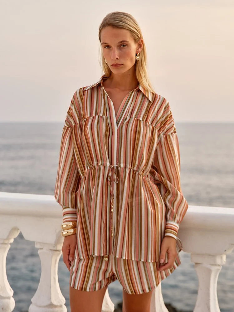 FATE + BECKER Lucette Shirt - Sandbar Stripe