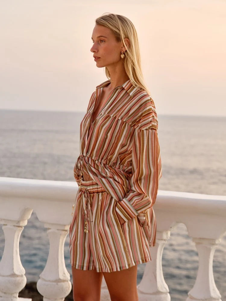 FATE + BECKER Lucette Shirt - Sandbar Stripe
