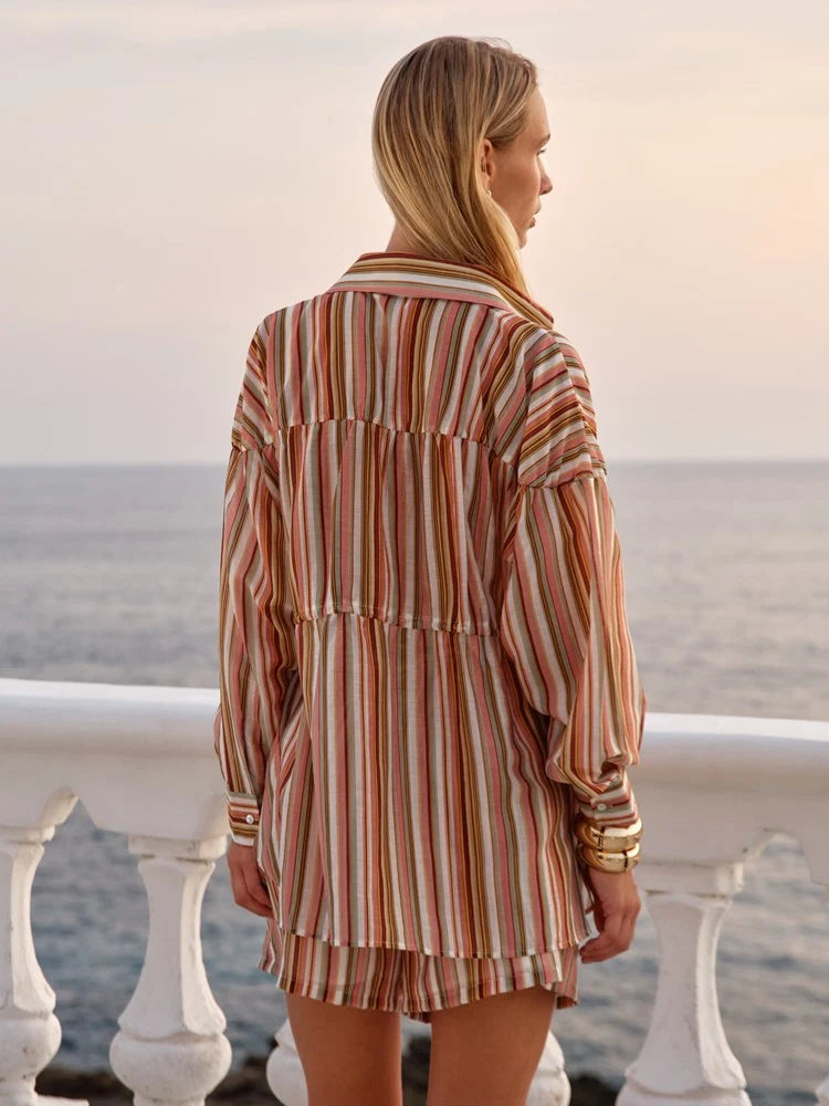 FATE + BECKER Lucette Shirt - Sandbar Stripe