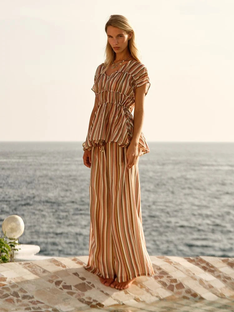 FATE + BECKER Elysia Pant - Sandbar Stripe
